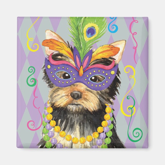 Íman Mardi Gras Yorkie (Frente)