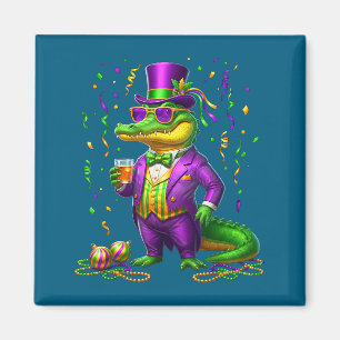 Íman Mardigator Divertido Ilustração de Jacaré de Mardi