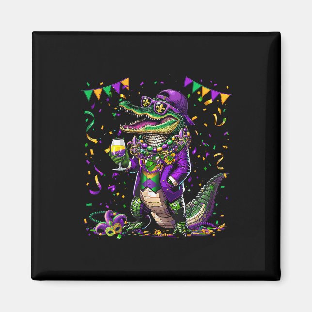 Íman Mardigator Mardi Gras Alligator Costume Men (Frente)