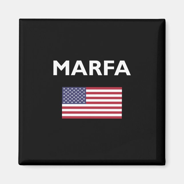 Íman Marfa Texas EUA American Flag Dark Color (Frente)