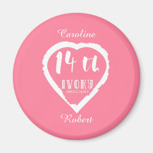 Íman marfim tradicional de 14 de aniversário de casame
