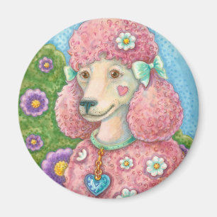 Íman MARGARIDA o ÍMÃ REDONDO do CÃO da caniche