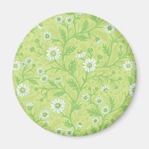 Íman Margaridas em branco e verde sobre verde melancia