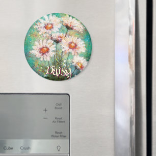 Íman Margaridas Floral Impressionista Azul Personalizad