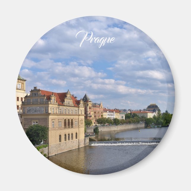 Íman Margem do rio de Praga, República Tcheca, viagem (Frente)