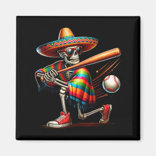 Íman Mariachi esqueleto beisebol cinco de maio mexicano