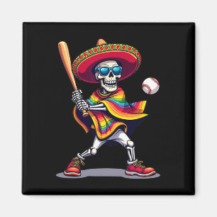 Íman Mariachi Skeleton Baseball Cinco De Mayo Mexicano 