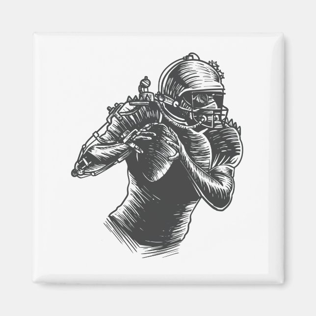 Íman Marido de Arte Steampunk Quarterback (Frente)