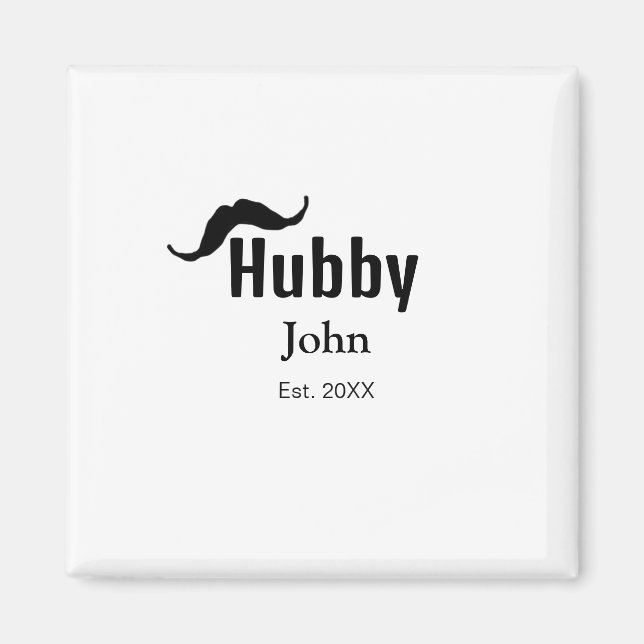Íman marido Hubby adiciona nome data ano bigode simples (Frente)