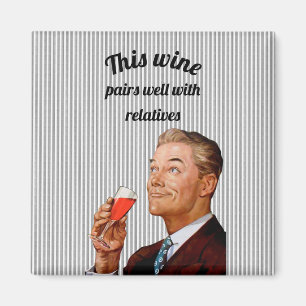 Íman Marido Retro Frase Divertida de Vinho
