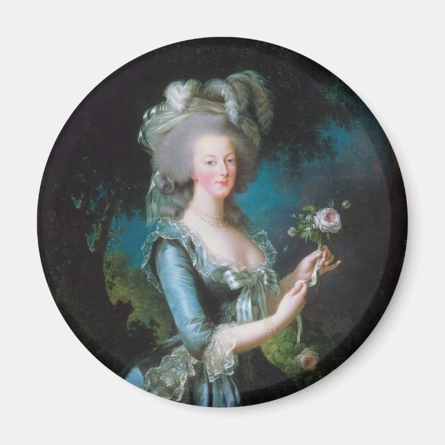 Íman Marie-Antoinette com a Rosa de Elisabeth Lebrun (Frente)