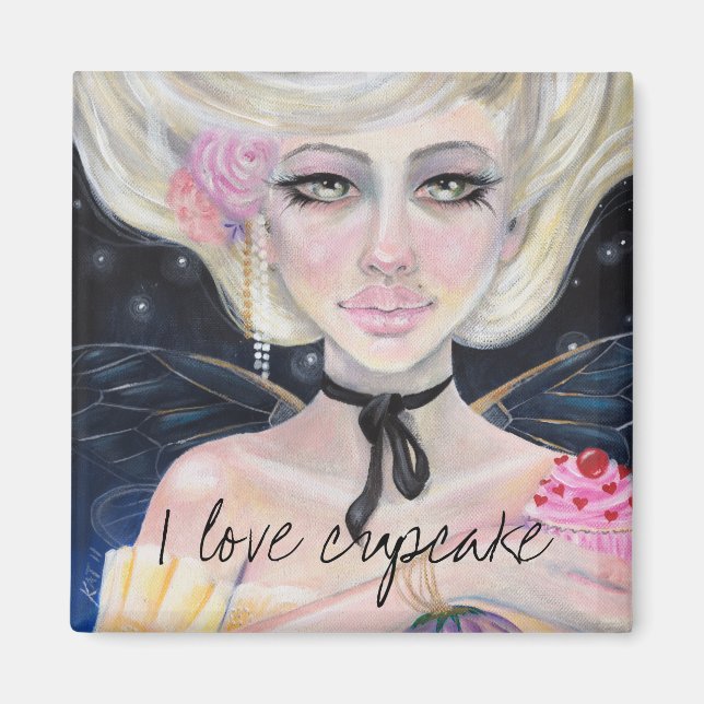 Íman Marie Antoinette e o cupcake de cereja (Frente)