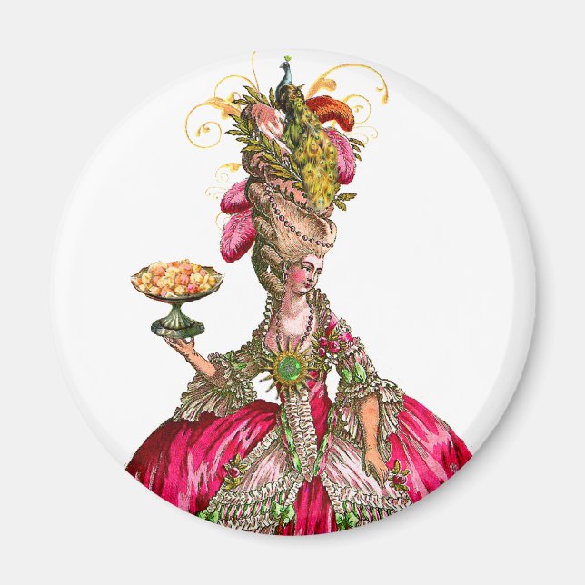 Íman Marie Antoinette e Peacock Magnet (Frente)