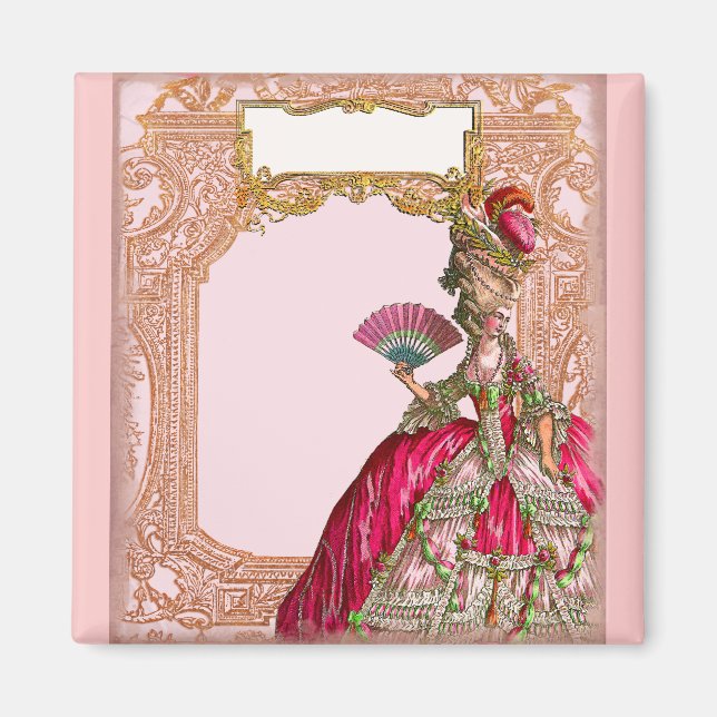 Íman Marie Antoinette em rosa-quente (Frente)