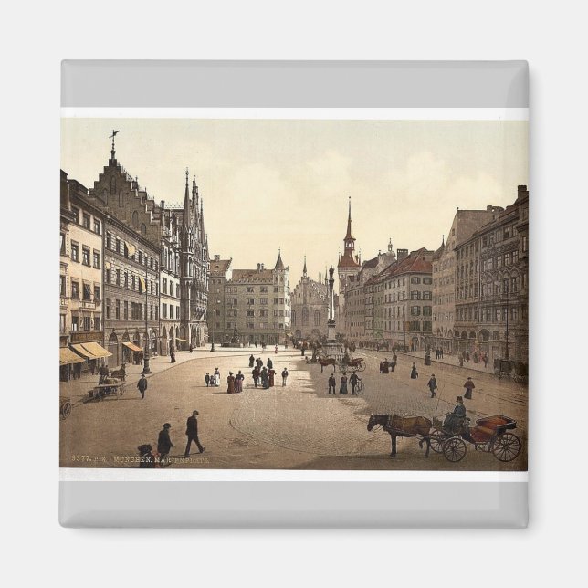 Íman Marienplatz, Munique, Baviera, Alemanha magnífica (Frente)