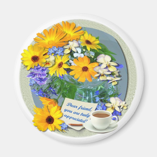 Íman MARIGOLD POSY ~ Amizade Magnet (Frente)