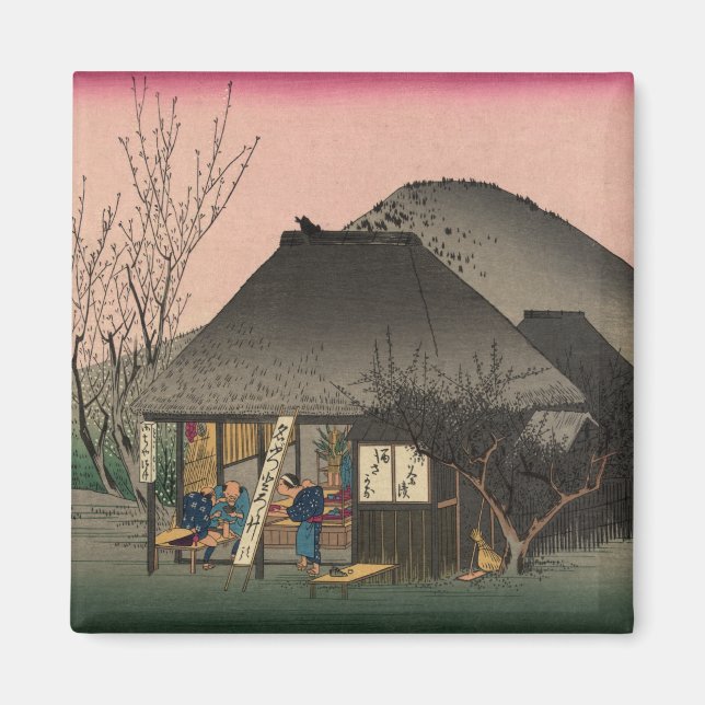 Íman Mariko, 53 estações da estrada Tokaido, Hiroshige (Frente)