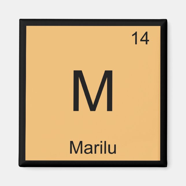 Íman Marilu Name Chemistry Elemento Mesa Periódica (Frente)