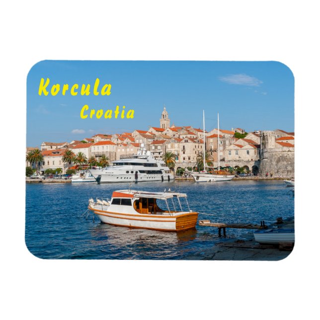 Íman Marina da cidade de Korcula - Dalmácia, Croácia (Horizontal)