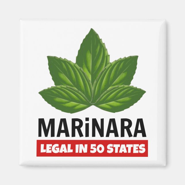 Íman Marinara Legal em 50 Estados Folhas de Basil (Frente)