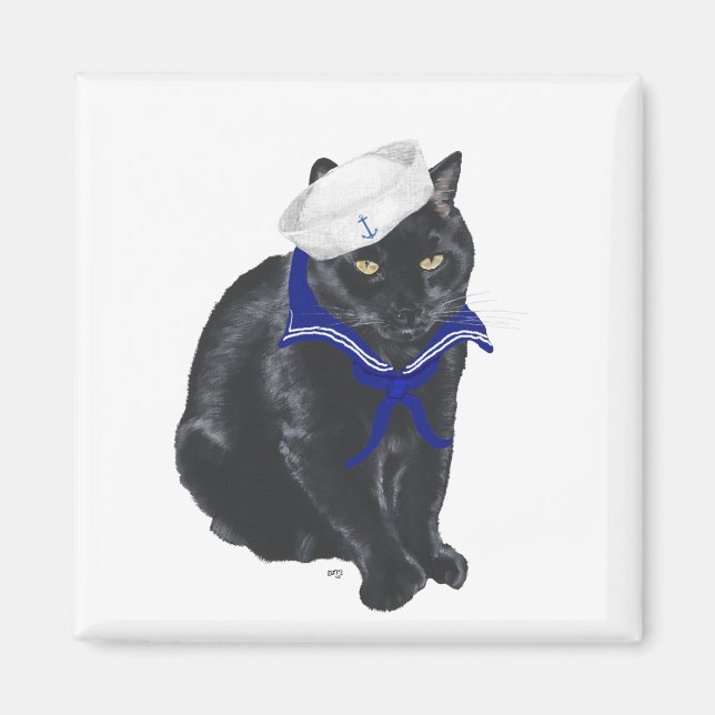 Íman Marinheiro Gato Preto (Frente)