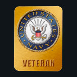 Íman Marinho Americano Veteran Flexible Photo Magnet<br><div class="desc">Mostre seu orgulho no Marinho dos EUA. Projetado por um veterano.</div>