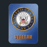 Íman Marinho Americano Veteran Flexible Photo Magnet<br><div class="desc">Mostre seu orgulho no Marinho dos EUA. Projetado por um veterano.</div>