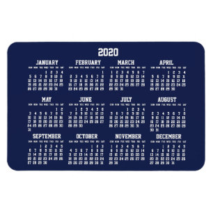 Íman Marinho Azul Calendar 2020 Grandes Magnets Flexív