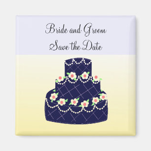 Íman Marinho Blue Cake Save Date (Bolo azul salva a dat