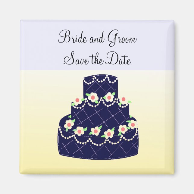 Íman Marinho Blue Cake Save Date (Bolo azul salva a dat (Frente)