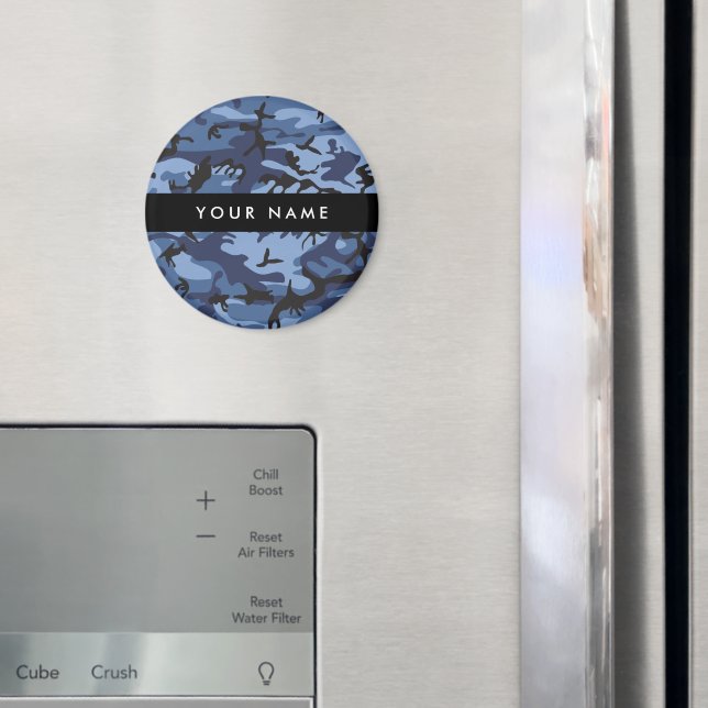 Íman Marinho Camuflagem Azul Seu nome Personaliza (In Situ (Fridge))