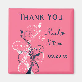 Íman Marinho Cor-de-rosa-branca Floral Magnet Favorável