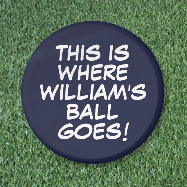 Íman Marinho de Mensagens Personalizado Engraçado Marca (Funny Custom Message Navy Blue Golf Ball Marker Magnet)