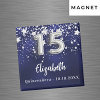Marinho de Quinceanera estrelas de prata azul