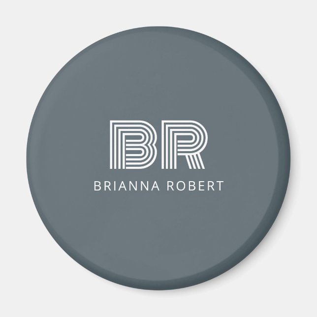 Íman Marinho de tendências do logotipo Na moda do Monog (Frente)