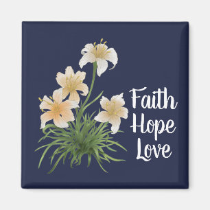 Íman Marinho elegante Faith Hope ama Lily Flowers Pásc