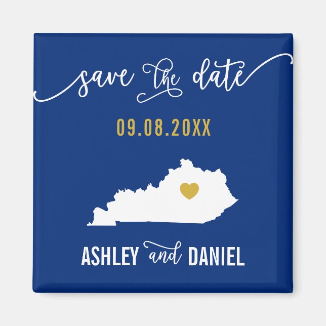 Íman Marinho Kentucky Wedding Save the Date Map (Frente)