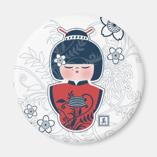 Íman marinho kokeshi vermelho