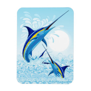 Íman Marlin Azul Saltando do Oceano