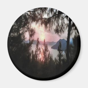 Íman Marmaris Sunset Enquadrada Pela Arte Paisagista De