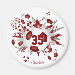 Íman maron de bola de futebol personalizado