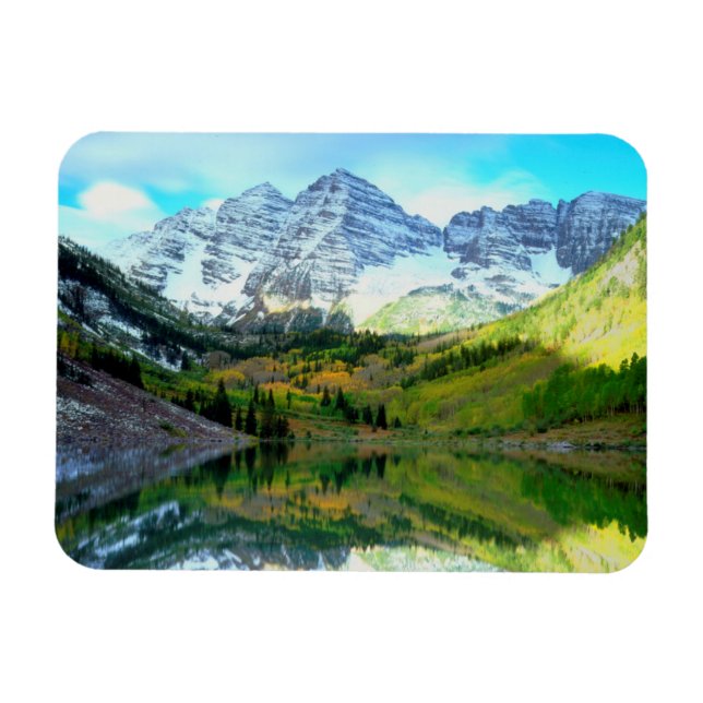 Íman Maroon Bells refletindo no Maroon Lake (Horizontal)