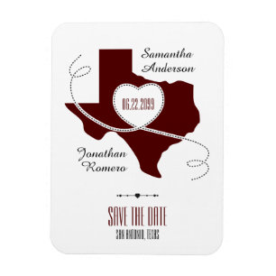 Íman Maroon Texas Curling Ribbon Salvar Data