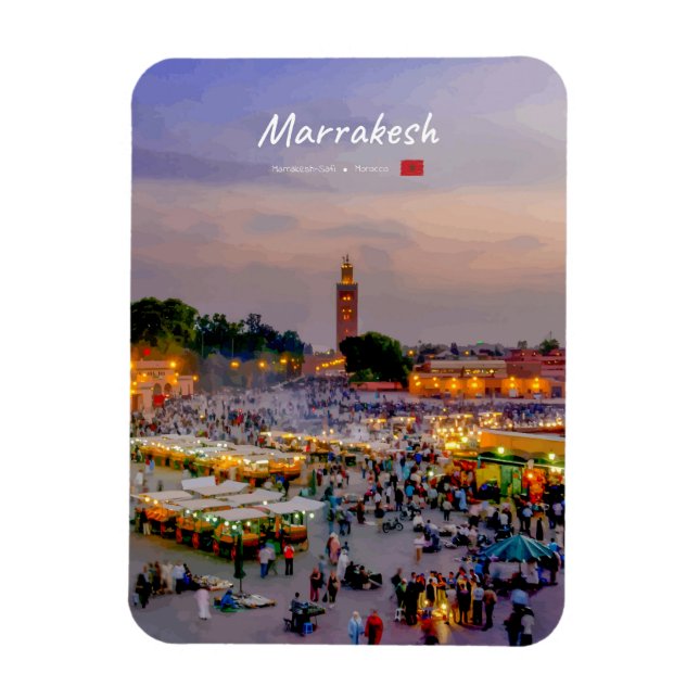 Íman Marrakesh, Marrocos - Praça Jemaa el Fnaa Arredond (Vertical)