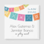 Íman Marriage - Wedding Papel Picado Save The Date<br><div class="desc">.: This modern,  minimalist,  colorful design features colorful Mexican wedding flags.
.: Coordinating items are available in my store - both stationary,  decor and other celebration supplies
.: A colorful,  loving way to celebrate your union</div>