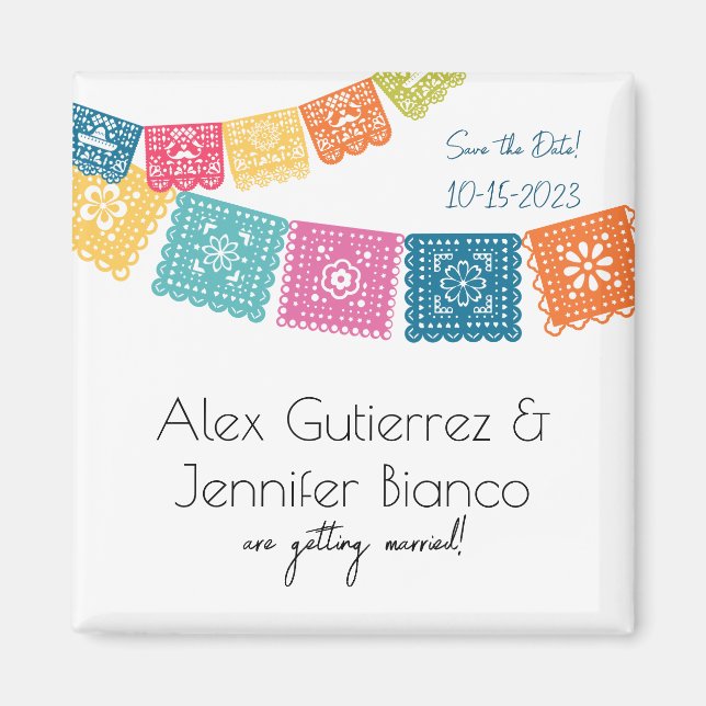 Íman Marriage - Wedding Papel Picado Save The Date (Frente)