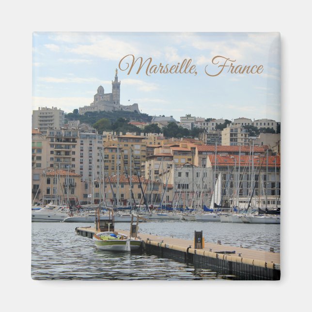 Íman Marselha França Harbor Viagem Magnet (Frente)