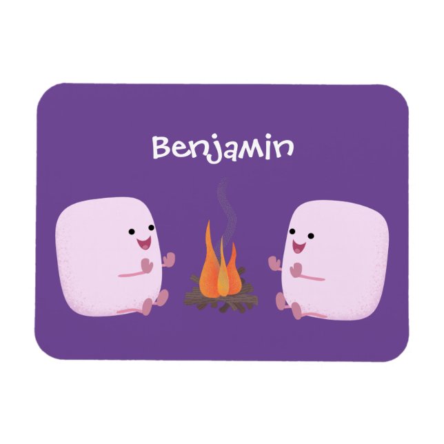 Íman Marshmallows cor-de-rosa lindos por desenhos anima (Horizontal)