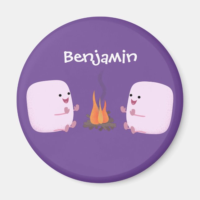 Íman Marshmallows cor-de-rosa lindos por desenhos anima (Frente)