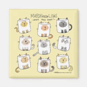 Íman Marshmallows lunáticos do gato do jogo de palavra